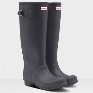 Hunter boots- tall, grey, size 7
